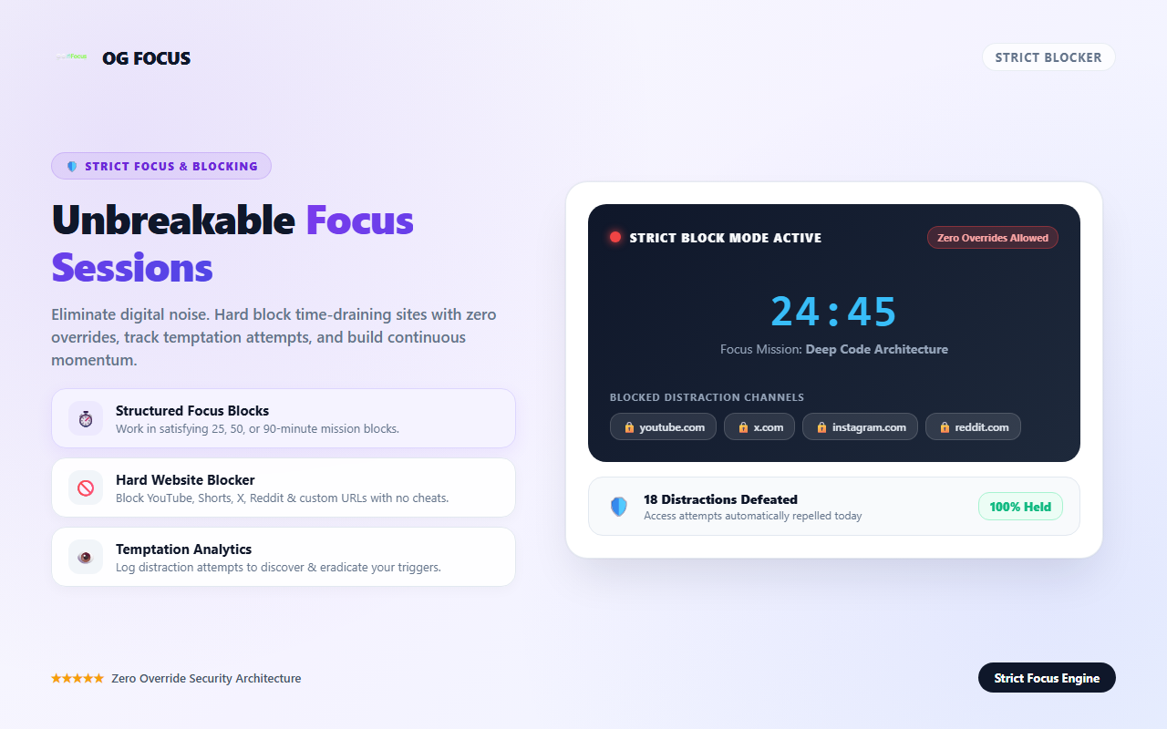 OGFocus Strict Website Blocker